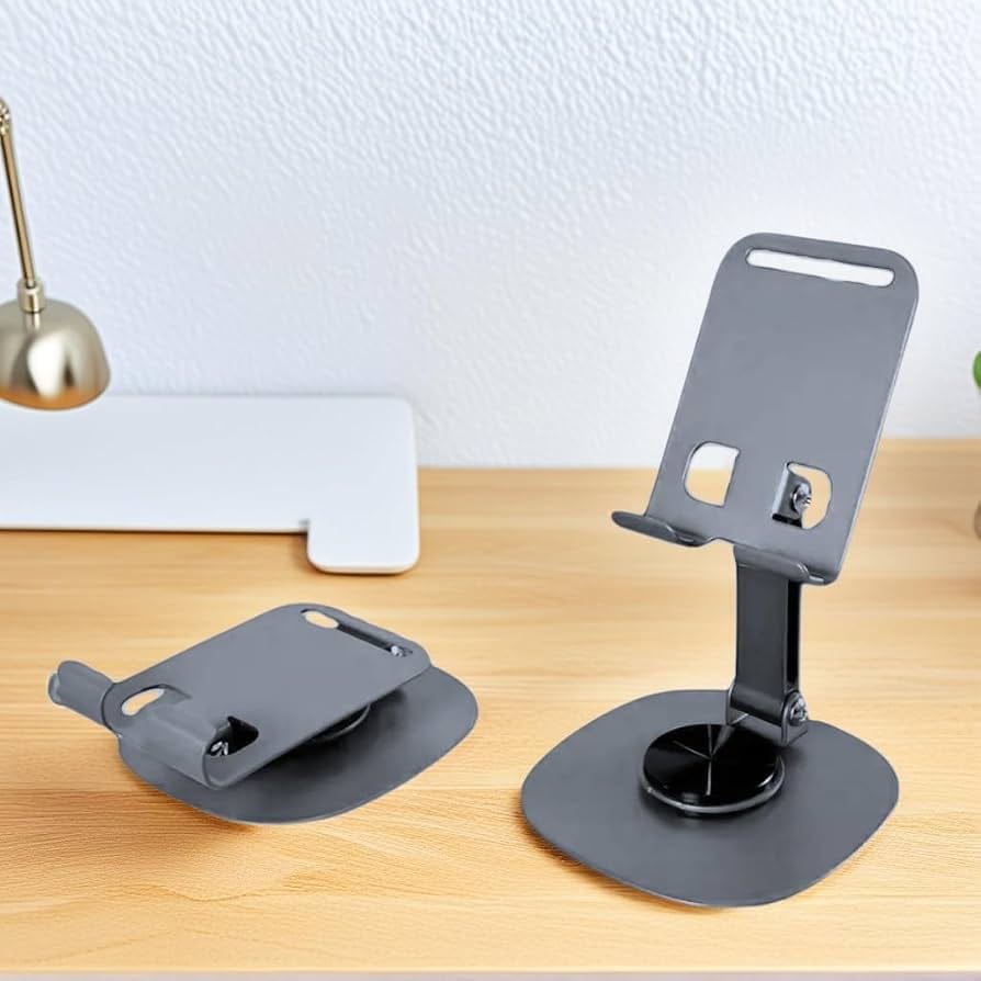 360° Swivel Aluminum Phone & Tablet Stand – Foldable Desktop Mount Holder