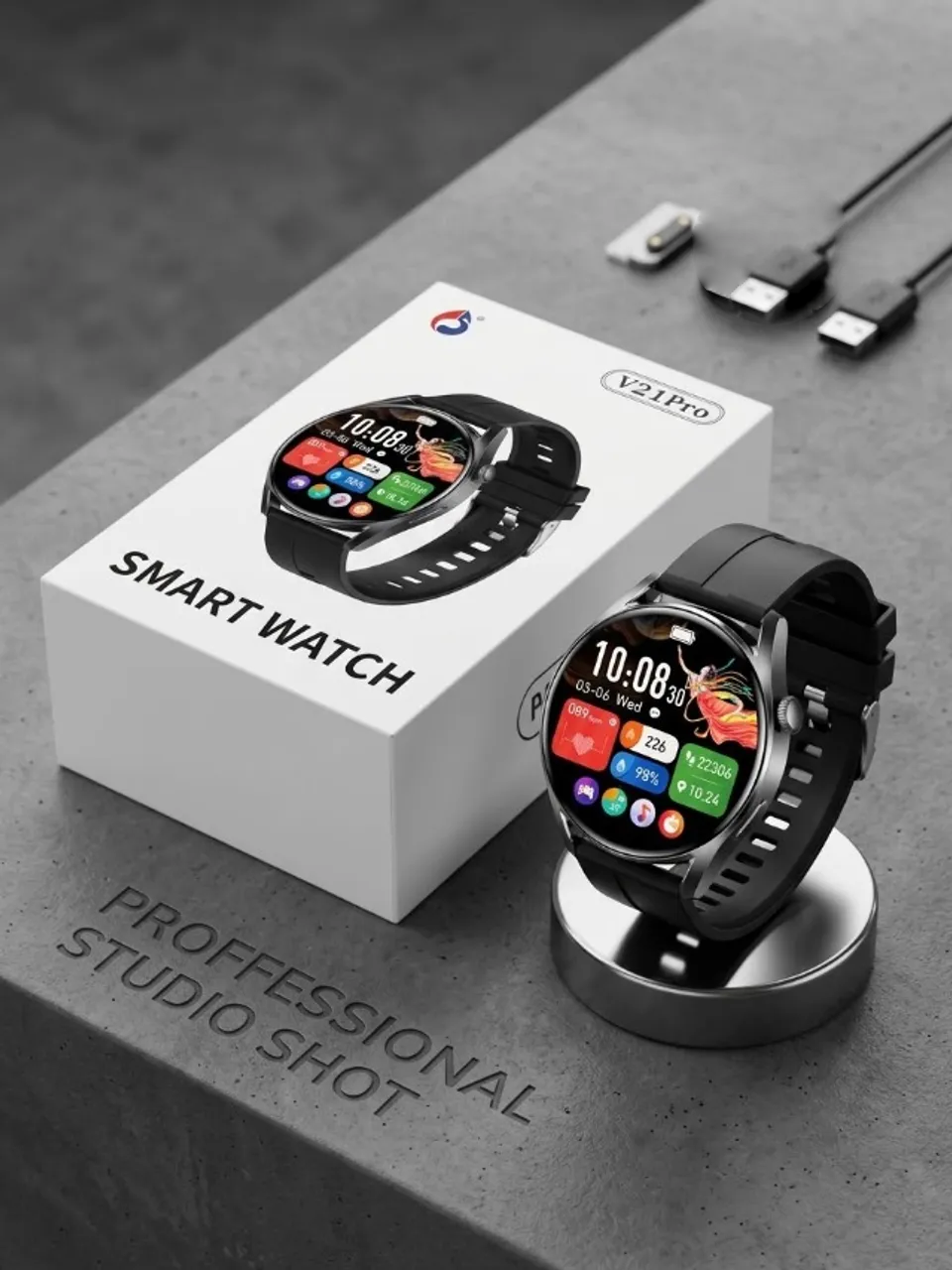 V21Pro Smart Watch (HD Touchscreen & Fitness Tracker)