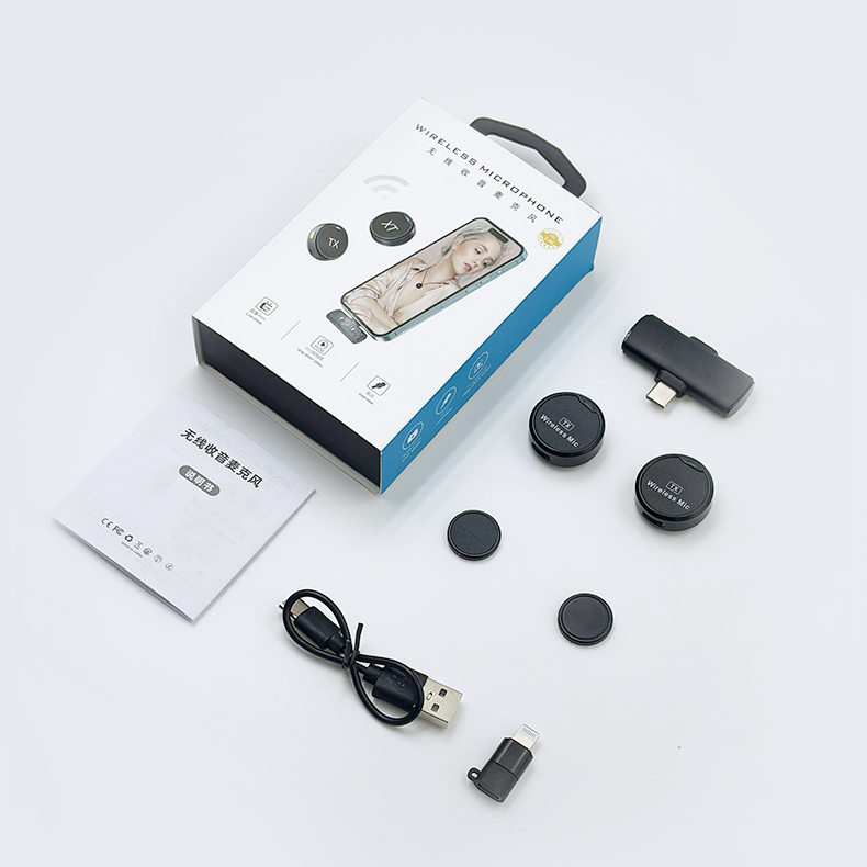 Dual Clip-On Wireless Lavalier Microphone for Smartphones