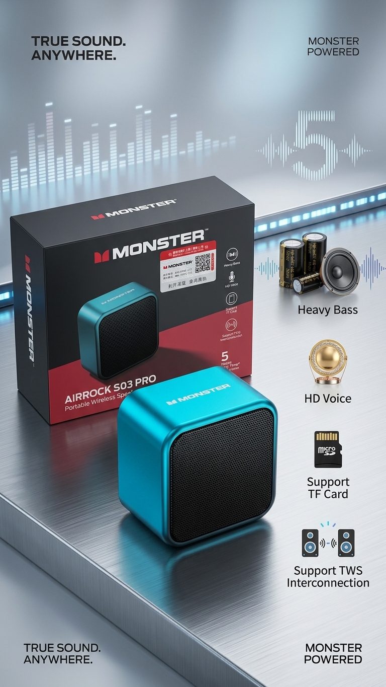 Monster AirMars AirRock S03 Pro Portable Wireless Speaker