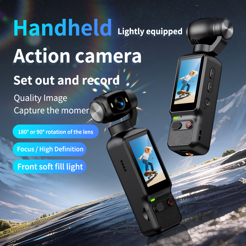 Pocket Mini HD Action Camera with Rotatable Lens & Front Fill Light
