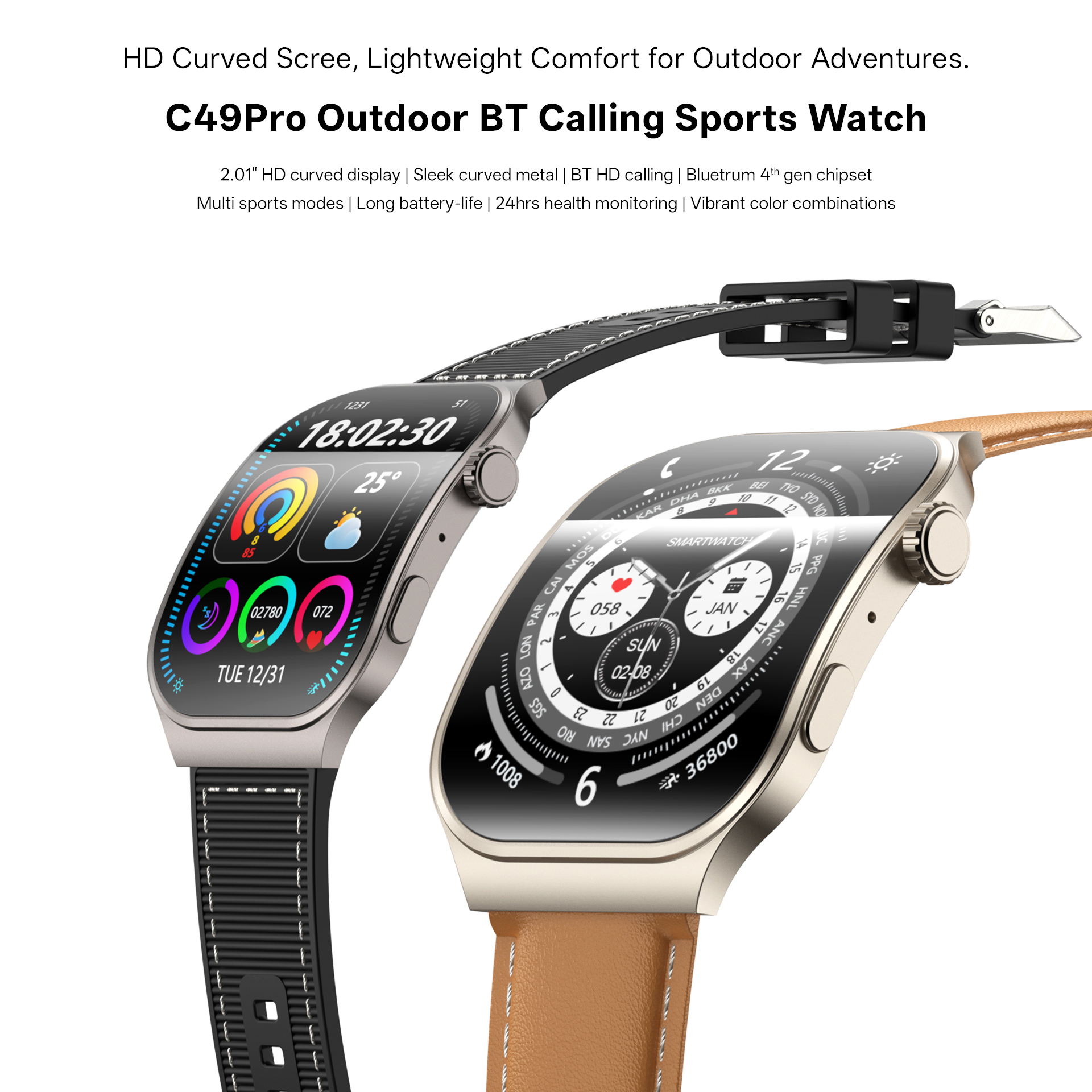 C49PRO Smartwatch – IP68 Waterproof NFC AI Voice Assistant & Fitness Tracker