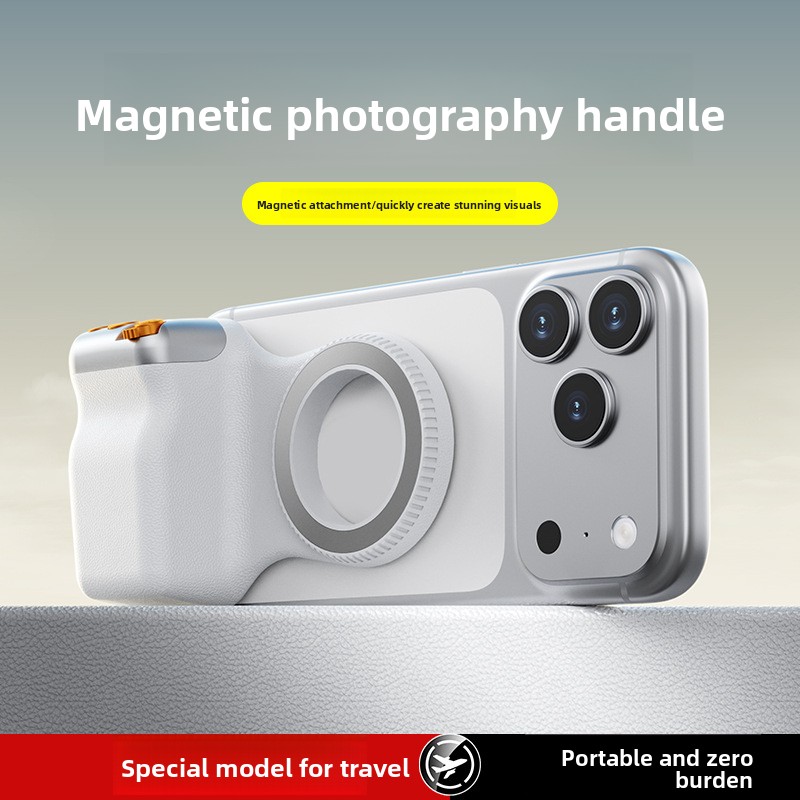Magnetic Camera Handle Smartphone Grip with Wireless Shutter Button