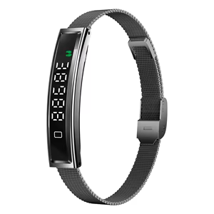 Luxury Women's Slim LED Digital Pedometer Bracelet – Magnetic Milanese Mesh Crystal-Style Step Counter Watch