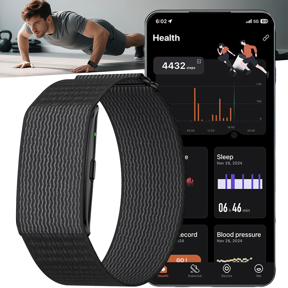Screenless Smart Health Band & Fitness Tracker with Fabric Strap