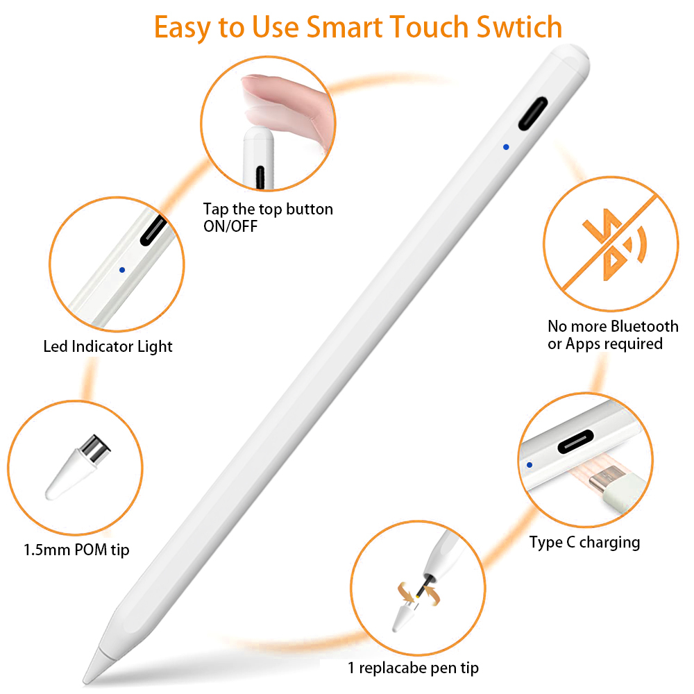 Universal Active Smart Stylus Pen for Touchscreen Tablets & Phones